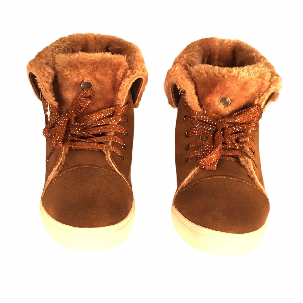 Twisted Addison High Top Sneaker Tan Lined New